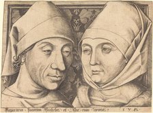 Double Portrait of Israhel van Meckenem and His Wife Ida, c. 1490. Creator: Israhel van Meckenem.