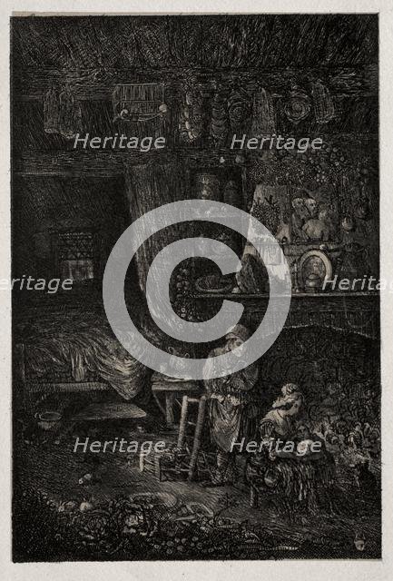 Flemish Interior, 1856. Creator: Rodolphe Bresdin (French, 1822-1885).