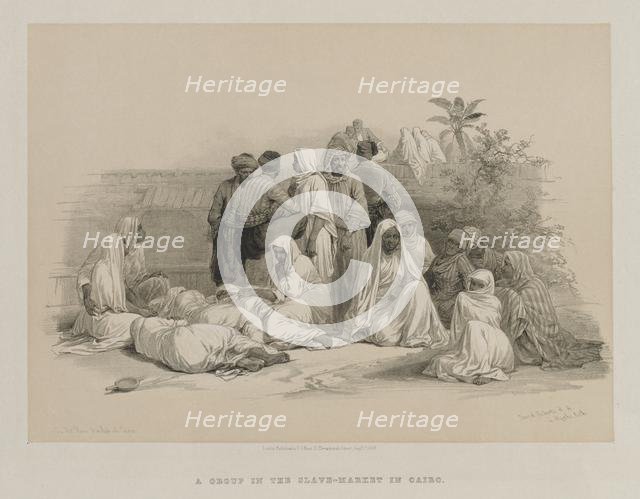 Egypt and Nubia, Volume III: In the Slave Market at Cairo, 1849. Creator: Louis Haghe (British, 1806-1885); F.G.Moon, 20 Threadneedle Street, London.