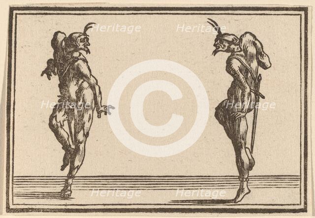 Two Pantaloons Dancing, 1621. Creator: Edouard Eckman.