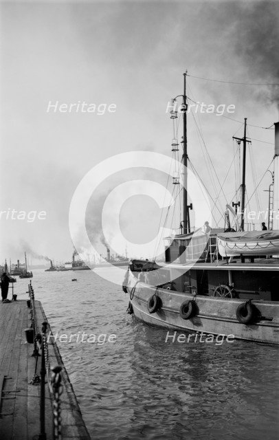 Shipping on the River Thames at Gravesend Reach, Kent, c1945-c1965. Artist: SW Rawlings