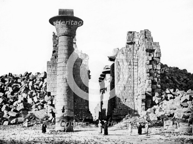 Column and ruins, Nubia, Egypt, 1887. Artist: Henri Bechard