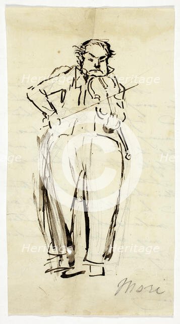 Nicolas Mori, Violinist, c. 1840. Creator: Alfred Chalon.