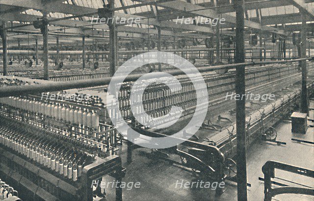 'General View of Spinning-room', c1917. Artist: Unknown.