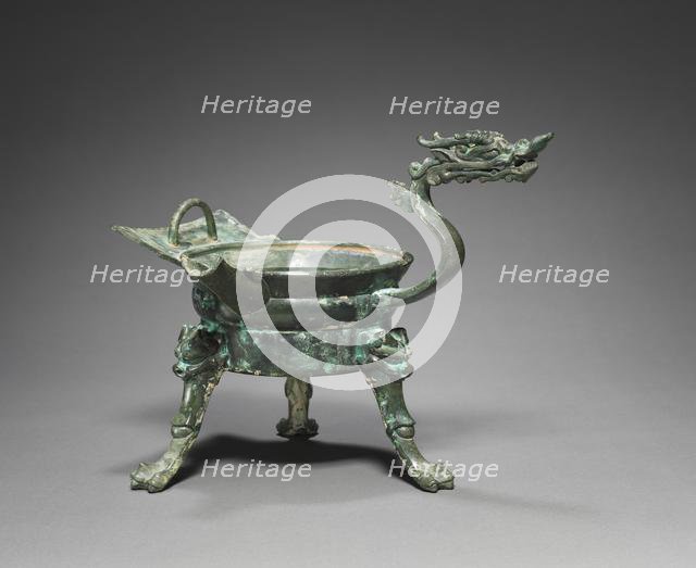Tripod Container with Dragon-Head Handle (Zhadou), 500s. Creator: Unknown.