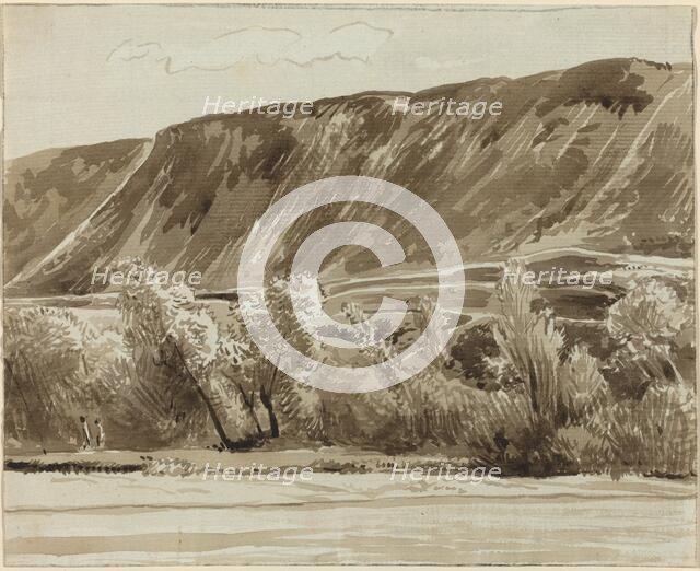 A River Bank with Mountains Beyond. Creator: Franz Kobell.