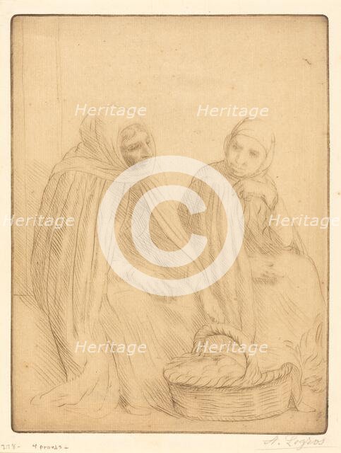 Egg-sellers, 1st plate (Les marchandes d'oeufs). Creator: Alphonse Legros.