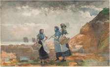 Three Fisher Girls, Tynemouth, 1881. Creator: Winslow Homer.