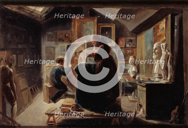 Model posing, c1838. Creator: Achille Deveria.