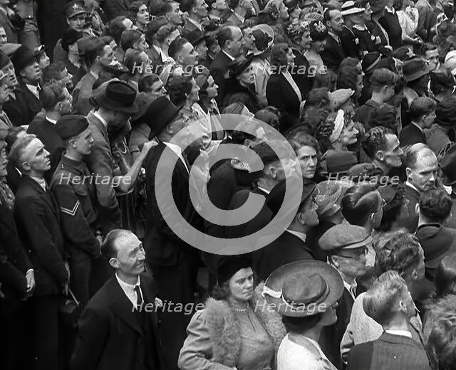 Crowds Watching Charles de Gaulle Inspecting Soldiers, 1941. Creator: British Pathe Ltd.