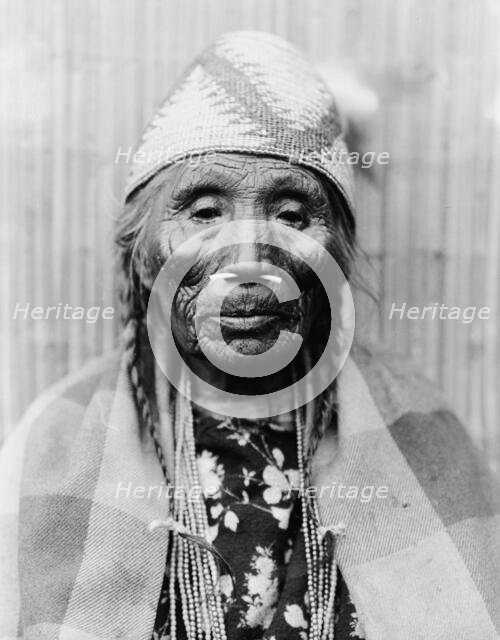Wishram female type (front), 1910, c1915. Creator: Edward Sheriff Curtis.