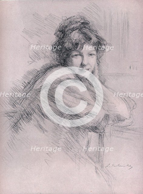 'Lithograph portrait of a woman', c1905. Artist: Albert de Belleroche.