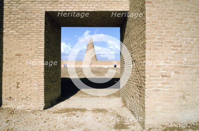 Minaret from within the Friday Mosque, Samarra, Iraq, 1977.