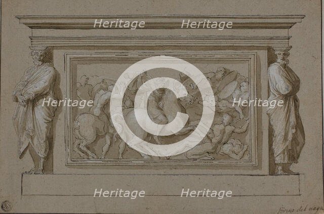 Design for Funerary Monument to the Marchese Francesco Gonzaga, n.d. Creator: After Raffaello Sanzio, called Raphael  Italian, 1483-1524.
