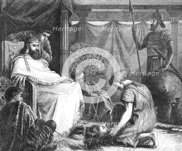 "David Showing The Head Of Goliath To Saul" (RA Gold Medal Painting), by Miss Louisa Starr, 1868. Creator: Unknown.