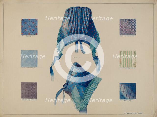 Economy: Detail of Cloth and Bonnet, 1938. Creator: J. Howard Iams.