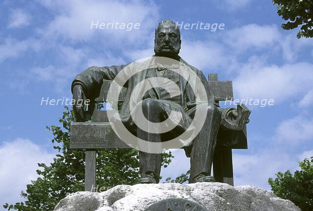 Monument of Ramon de Campoamor, Spanish poet, Navia, Asturias, Spain, 1913 (2001). Creator: LTL.