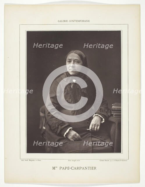 Mme. Pape-Carpantier, 1853/78. Creator: Nadar.