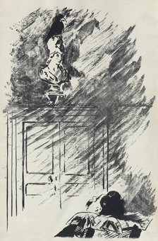 Illustration for the poem "Le Corbeau (The Raven)" by Edgar Allan Poe, 1875. Creator: Manet, Édouard (1832-1883).