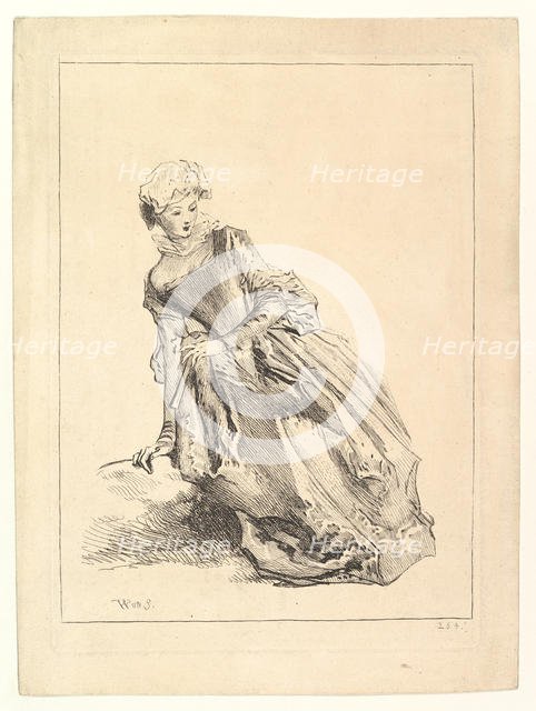 Woman leaning to left, 1722-28. Creator: Francois Boucher.