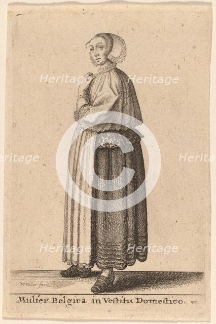 Mulier Belgica in Vestitu Domestico. Creator: Wenceslaus Hollar.
