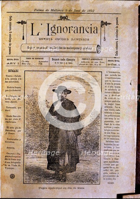 Cover of the humorous magazine 'La Ignorancia', which appeared in Palma between 1879 - 1883, No. …