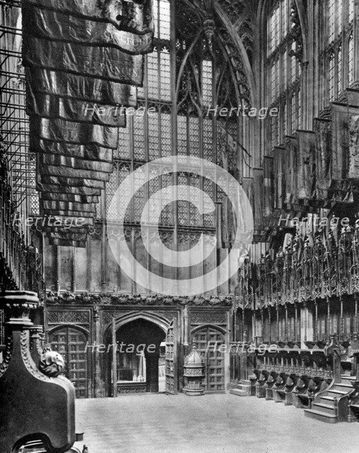Massed banners of the Knights of the Bath in Henry VII's Chapel, Westminster Abbey, 1926-1927. Artist: King