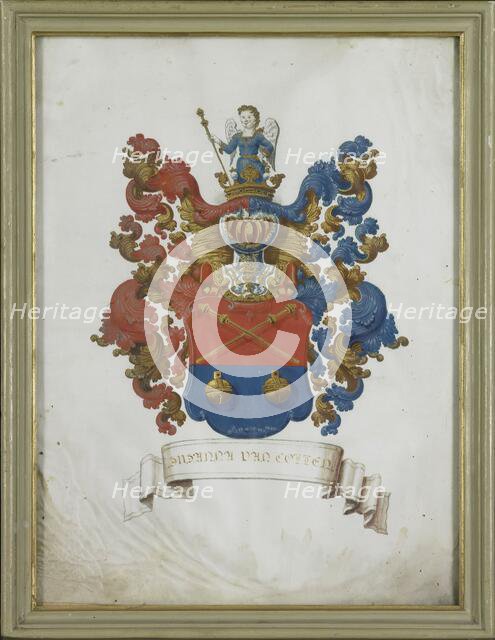 The coat of arms of Susanna van Collen (1692-1745), wife of Jacob Feitama, 1725-1774. Creator: Anon.