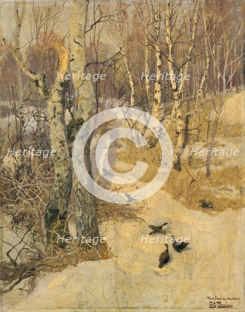 'Woods Covered with Snow', 19th century.  Artist: Frits Thaulow