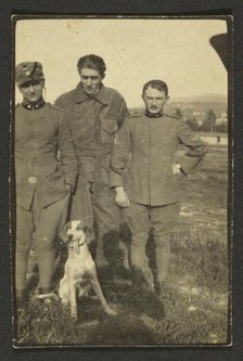 Men and dog, 1915-1930. Creator: Fédèle Azari.