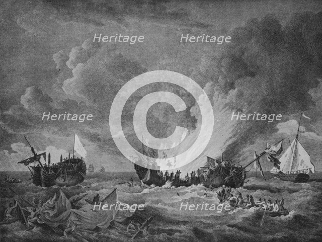 'The 'Quebec' and the 'Surveillante'', c1780. Artist: Richard Paton.