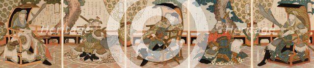 The Five Tiger Generals of the Tales of the Water Margin (Suikoden Goko Shogun), c. 1828. Creator: Gakutei.