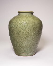 Jar with Peony Scrolls, Ming dynasty (1368-1644), 15th century. Creator: Unknown.