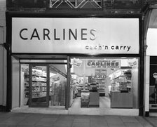 The exterior of Carlines Self Service Store, Mexborough, South Yorkshire, 1960. Artist: Michael Walters