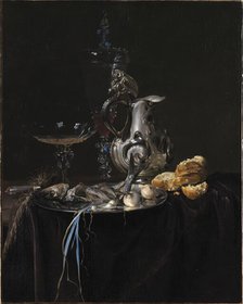 Still Life. Breakfast Piece with a Silver Jug, 1657. Creator: Willem van Aelst.