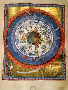 Cosmos, Body, and Soul. (Vision from Liber Divinorum Operum), ca 1220-1230.