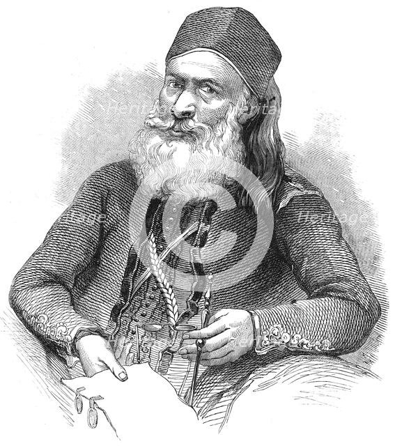 Portrait of the late Pacha of Egypt - from a recent drawing, 1844. Creator: Unknown.