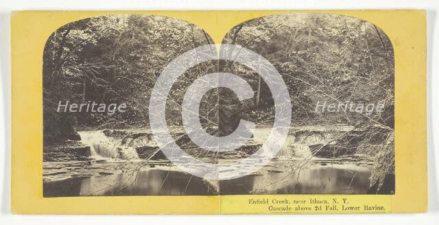 Enfield Creek, near Ithaca, N.Y. Cascade above 2d Fall, Lower Ravine, 1860/65. Creator: J. C. Burritt.