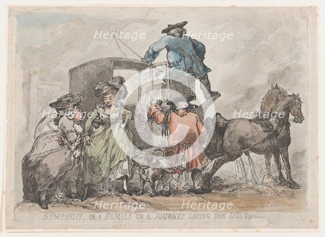 Sympathy, or A Family On A Journey Laying The Dust, July 12, 1784., July 12, 1784. Creator: Thomas Rowlandson.