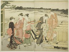 Women Boarding a Pleasure Boat, 1780s. Creator: Katsukawa Shuncho.