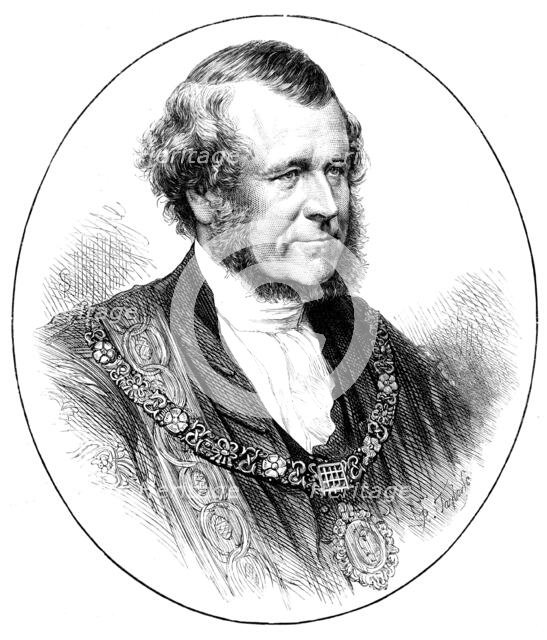 The Right Hon. Sills John Gibbons, the new Lord Mayor of London, 1871. Creator: Unknown.