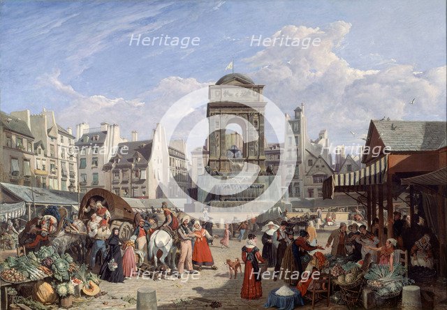 Le Marché et la fontaine des Innocents, 1822.