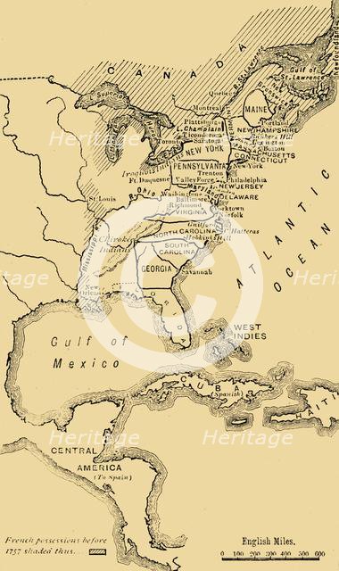 'Map of North America, Illustrating the American War of Independence', c1785, (1890). Creator: Unknown.