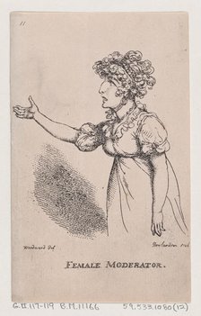 Female Moderator, 1808., 1808. Creator: Thomas Rowlandson.