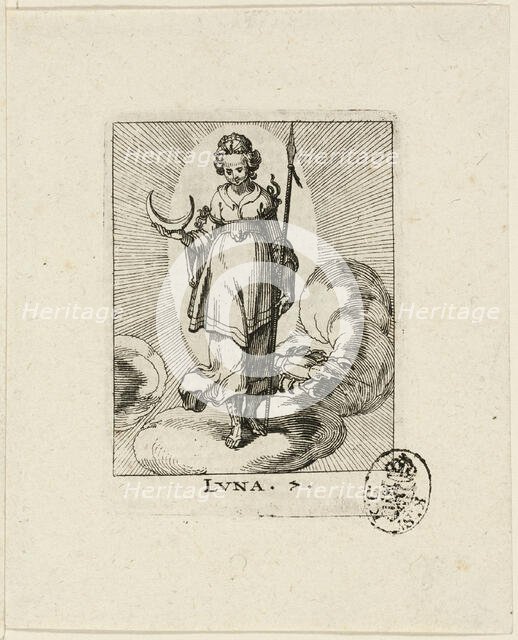 Luna, plate seven from Der VII Planeten, n.d. Creator: Conrad Meyer.