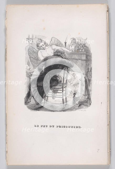 The Prisonner's Fire from The Complete Works of Béranger, 1836. Creator: J Constantine Beneworth.