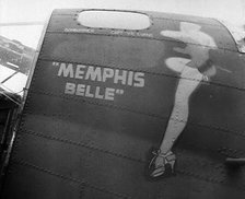 A Bomber Aircraft Fuselage With the Name ‘Memphis Belle’ Painted on, 1943-1944. Creator: British Pathe Ltd.