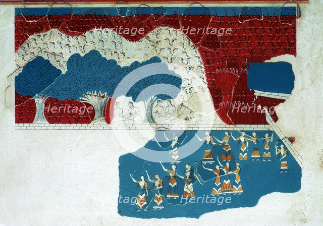 Fresco of the royal court of the Minoan palace at Knossos, 18th century BC. Artist: Unknown