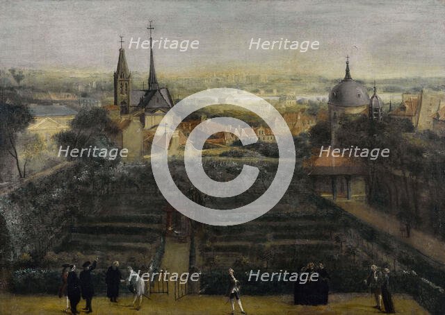 Abbey of Saint-Victor, seen from the College des Ecossais, around 1760, current place Jussieu...,  Creator: Unknown.