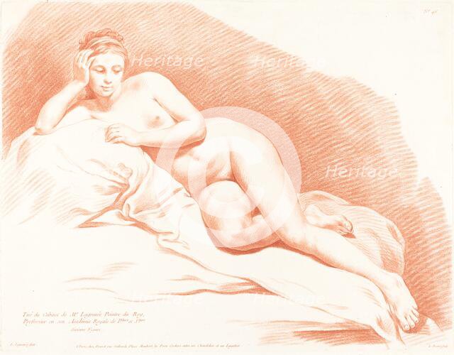 Reclining Female Nude, 1771. Creator: Louis Marin Bonnet.